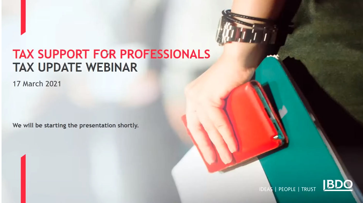 Tax Update Webinar | TSP Webinar March 2021