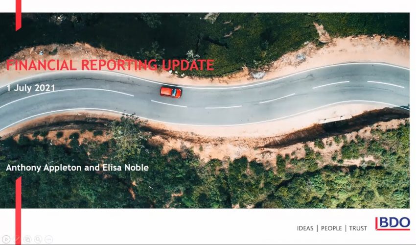 BDO Financial Reporting Webinar | July 2021