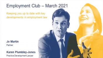 Keeping you up to date with key developments in employment law – webinar recording