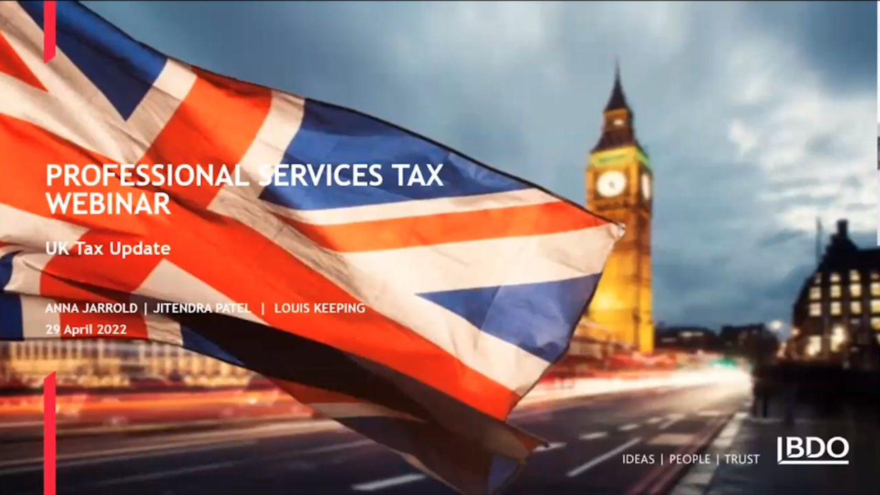 BDO Professional Services Tax Webinar