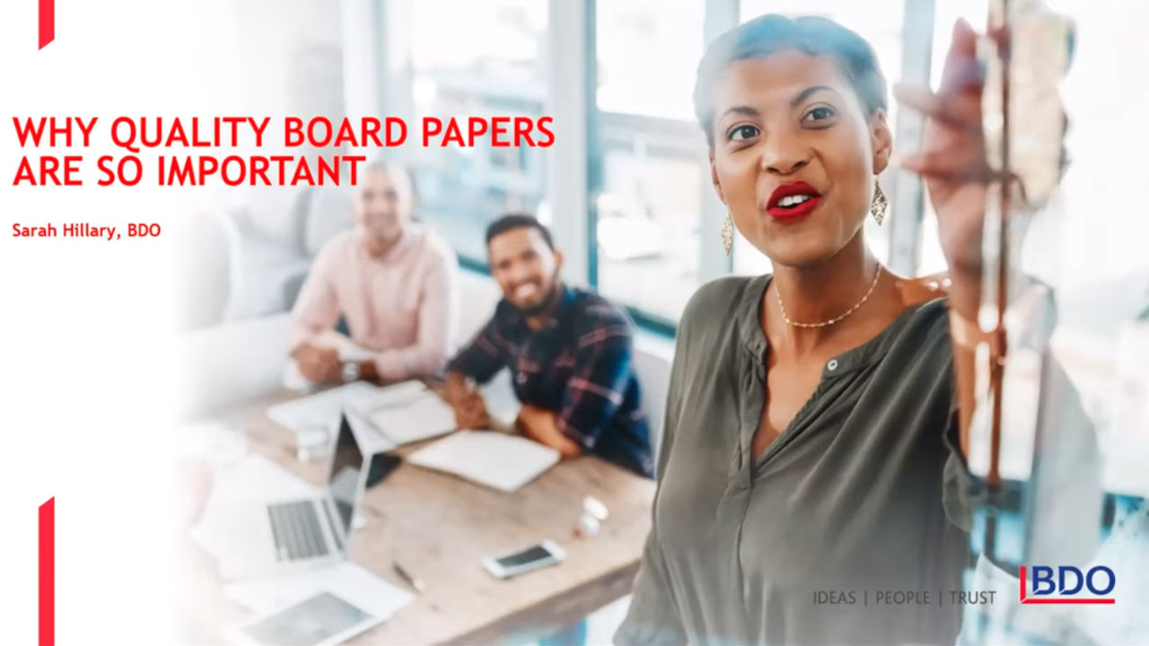 BDO Charity Update: preparing quality board papers