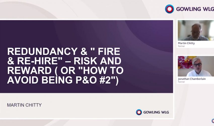 Redundancy – “Fire and re-hire” and employee cost reduction