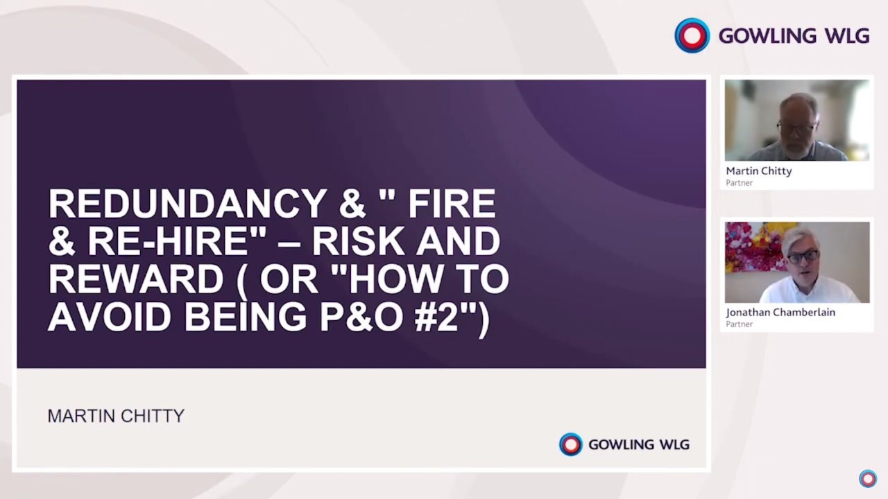 Redundancy – “Fire and re-hire” and employee cost reduction