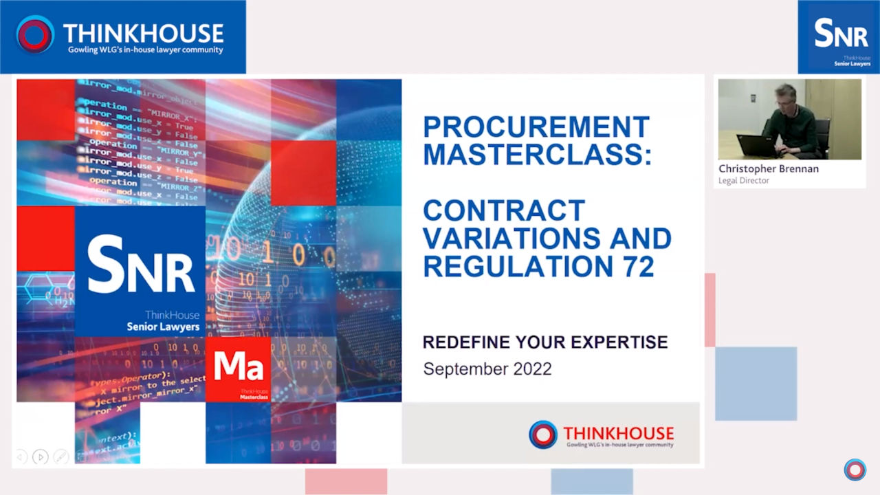 ThinkHouse Procurement Masterclass – Regulation 72