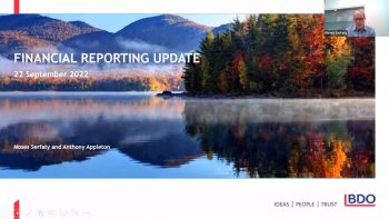 Financial Reporting Update – September 2022