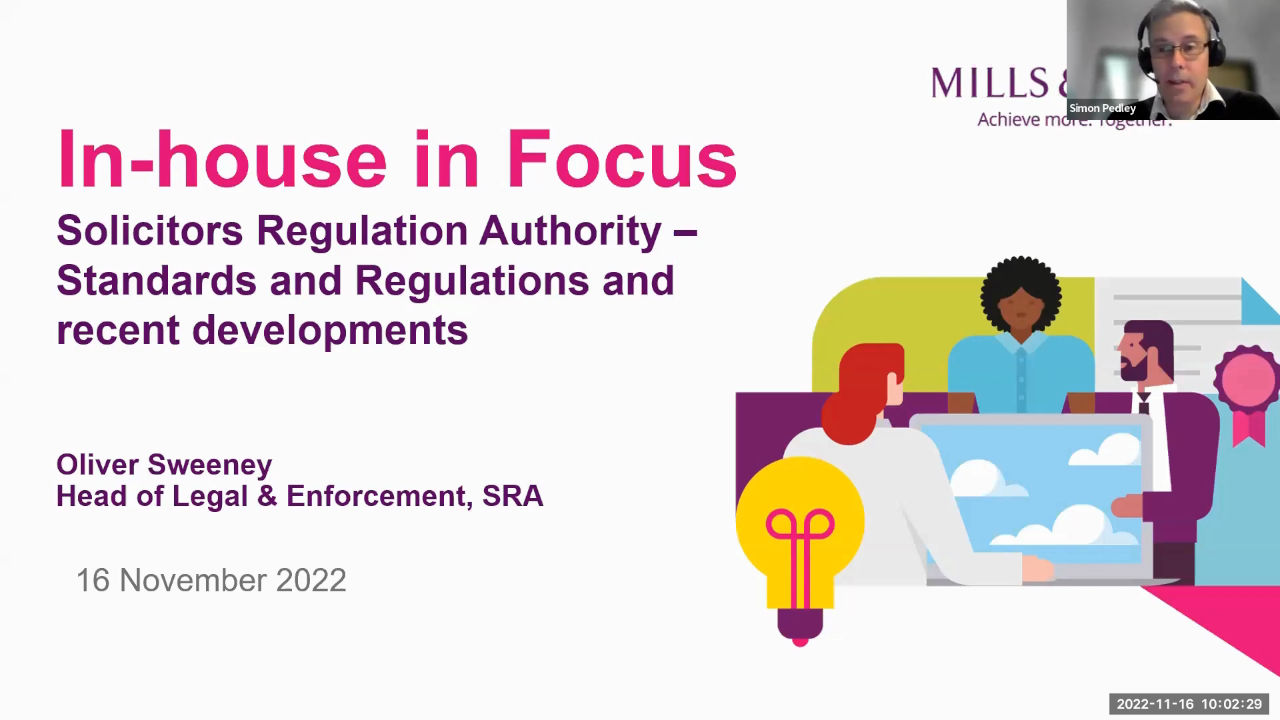In house in Focus: SRA – Standards and regulations and recent developments