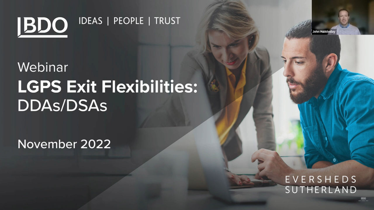LGPS Exit Flexibilities: DDAs/DSAs