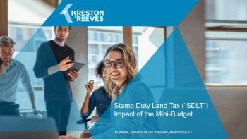 Stamp Duty Land Tax (“SDLT”) – Impact of the Mini-Budget