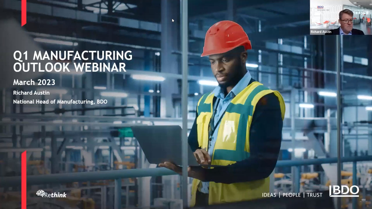 BDO Manufacturing Outlook Webinar | Q1 2023