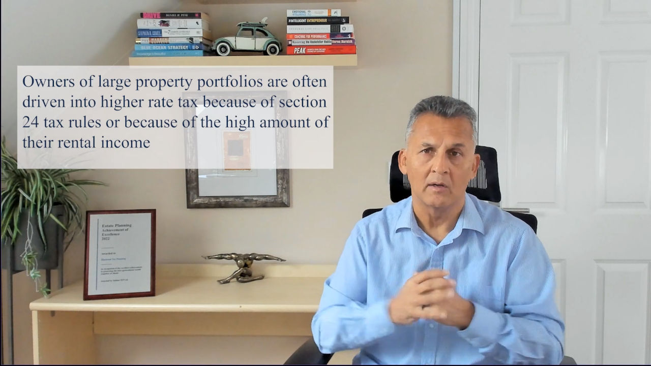 How can a limited liability partnership save income tax on a rental property portfolio?