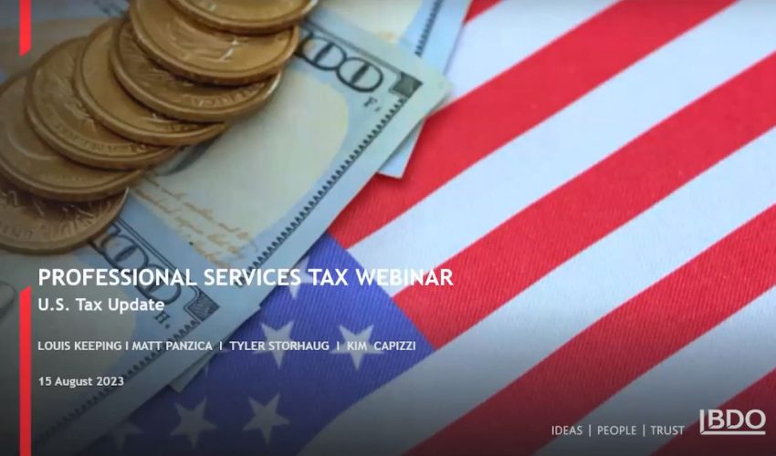 PS Tax Webinar – US Tax Update with Matthew Panzica