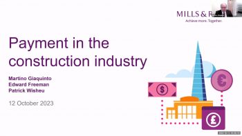 Payment in the Construction Industry