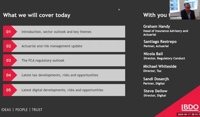 Insurance sector update| BDO Financial Services Webinar | April 2024