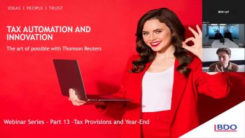 Tax Automation and Innovation, Part 13 – Tax provisions and year end