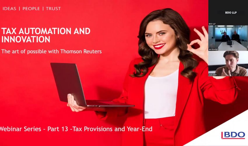 Tax Automation and Innovation, Part 13 – Tax provisions and year end