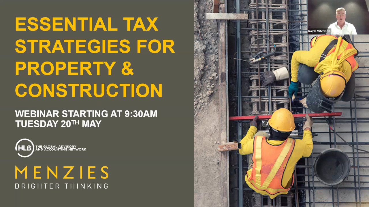 Essential tax strategies for the property and construction sector webinar
